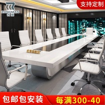 Baking varnish conference table long table simple modern furniture white medium and large negotiation table conference room office desk and chair combination