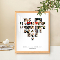 Tanabata photo frame hanging wall couple couple custom memorial wash photos made of solid wood frame creative love multiple prints