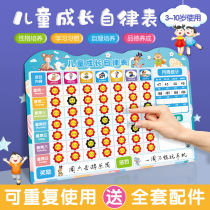 Children Growth Self-discipline Table Kindergarten Learning Planning Magnetic wall stickers Good habits to develop life interest-Time Tables Family home planning Recording of cards Little Red Flowers Reward Stickers