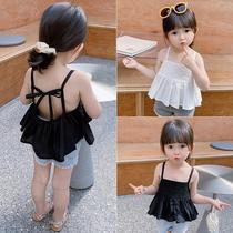 Girls baby sling top vest 2021 new summer baby childrens clothing Korean version sling base shirt 1-3 years old 4