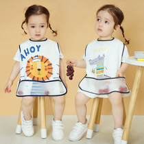 Baby gown eating bibs childrens aprons boys and girls baby waterproof anti-dirty painting long sleeve anti-dressing