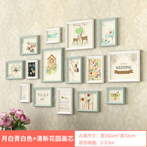 Photo wall decoration solid wood frame wall non-perforated combination photo frame hanging wall photo wall creative net red photo album
