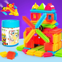Junyuan preschool education 200 prickly Mane comb building block variable puzzle assembly early education Hedgehog toy