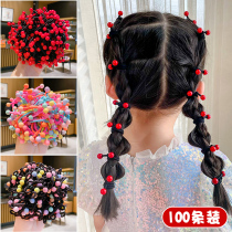 Children's hair accessories girls rubber bands do not hurt hair elasticity red ball hair ring baby hair accessories hair rope tied hair rope