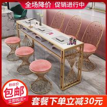 Nordic light luxury nail table chair set single double simple modern marble Net red nail salon nail table