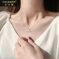 Farkaman dolphin tail necklace Female rose gold Clavicle chain Sterling silver Light luxury niche design Summer Tanabata gift