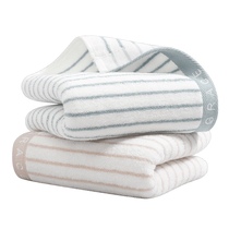 Jielia Xinjiang cotton towel men and women are not easy to lose hair household stripes adult face cleansing towel 1