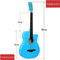 Folk guitar 38 inch guitar acoustic guitar beginners practice basswood guitar built-in adjustable rod guitar