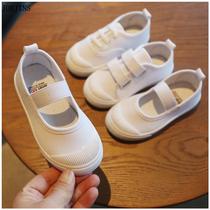  Japanese-style childrens shoes Kindergarten indoor boys and girls baby cloth shoes Canvas white shoes summer white sneakers sports