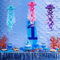 Kindergarten opening season decoration charm decoration summer ocean theme ring material Jellyfish charm scene decoration