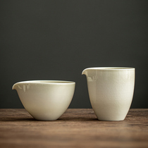 Zhen Pu Grass Wood Grey Glaze Tea Set Fair Cup Single Ceramic Sub-Tea Instrumental Well Cup Tea Sea Handmade Tea Tract Accessories Home