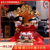 Lucky cat small ornaments store opening Cashier Creative gifts Home living room housewarming New home New store cash cow