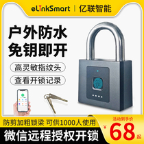 Smart fingerprint password Bluetooth Mini dormitory large outdoor waterproof anti-theft warehouse with key door lock small padlock