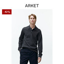 ARKET mens clothing pure cotton beads cloth long sleeves casual polo shirt 2022 spring new 1003766003