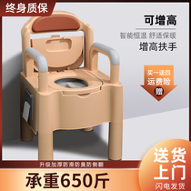 Raise the toilet seat room for the elderly Portable household adult pregnant woman Indoor mobile toilet toilet