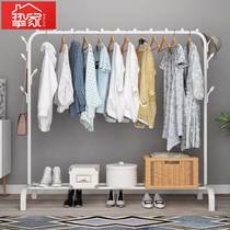 Hanging Wardrobe Assembly Home Iron Art Economy Type Clothes Rack Indoor Single Pole Double Layer Dorm Clothes Hat Rack Balcony Bedroom