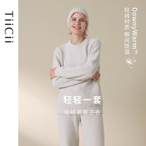 TiiCii light plush soft marshmallow homewear crewneck pullover sweatshirt tops women 2022 new loose pajamas