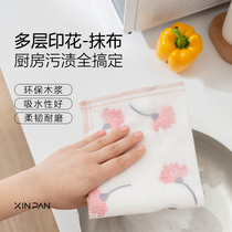 Xinpan dishwashing cloth Kitchen rag oil towel Housework cleaning Water absorption does not lose hair does not stain oil Household dishwashing towel