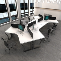 Office desk minimalist modern creative staff 3 6 six employees holder Table Office table and chair