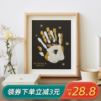 Couple handprint photo frame diy Memorial color graffiti hanging painting Tanabata Valentines Day to send boyfriend and girlfriend friends birthday gifts