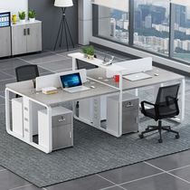 Coarse steel frame staff office table and chair combination four staff 4 6 8 computer Table Furniture 2 simple modern