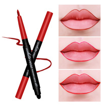 Wensiquan lip liner female hook line waterproof long-lasting non-decolorization of retro color lips automatic double-head lipstick pen