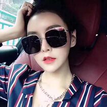 2021 Korean version of the new big frame square tide polarized sunglasses womens big face visor driving driving street shot sunglasses