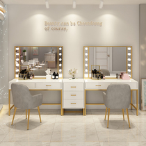 Light luxury makeup table photo studio dressing table with lights modern simple wedding shop beauty salon dressing table makeup artist