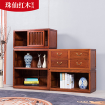 Myanmar rosewood bookcase New Chinese style free combination cabinet Mahogany furniture locker Big fruit rosewood locker