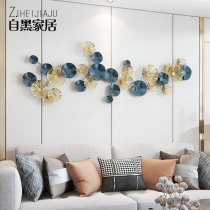 Living room sofa wall decoration wrought iron lotus leaf wall decoration restaurant wall hanging background wall creative Nordic wall decoration pendant