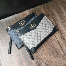 Hong Kong I TGREG splicing envelope soft leather Tide brand spirit social guy clutch clutch bag handbag for men and women