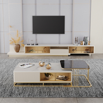 2021 New Rock Board light luxury tea table TV cabinet combination modern simple small apartment living room Nordic floor cabinet