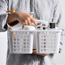 Hand-held bath basket bathroom bath basket female cute bath basket with toiletries bath blue bath dormitory storage frame