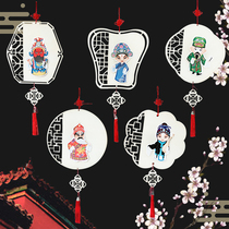 Kindergarten classroom corridor pendant Retro style Peking Opera characters three-dimensional face ring Creative wall wall decoration hanging decoration