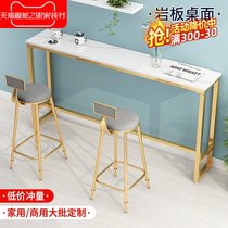 Bar table commercial marble table and chair combination bar home balcony narrow table long high table