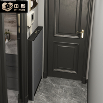Ultra-thin flip shoe cabinet 13cm household door full solid wood rock board household door 14cm 10 wide 17 narrow
