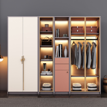 Light luxury wardrobe home bedroom glass door combination wardrobe storage small apartment simple modern two door custom wardrobe