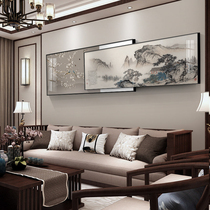 Living room decoration painting New Chinese sofa background wall hanging painting Atmospheric mural banner Chinese painting superimposed ink landscape painting