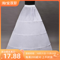 Three laps of tutu skirt without yarn British Downton Abbey dress lower body bride wedding dress two-dimensional Lolita