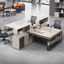 Office table and chair combination simple modern 4 four-person station card holder creative staff steel frame office staff table
