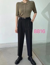 0829 (Township girl strict selection) Autumn Joker slim suit pants belt S full length 92S waist 64 8816