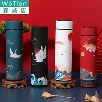 Creative Chinese style ins illustration national tide Roman Cup literary tea net water cup business thermos cup