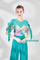 LP Dance Wear Morden Dance Practice Suit One-piece Blouse Womens New Short Sleeve Original National Standard Dance Dress Latin Dance Performance Suit