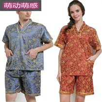 Casual soak spa clothing bathroom hot spring bath pants sauna set bath foot Korean customer service pajamas solid color