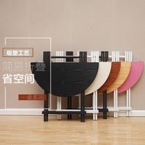 Solid Wood Roundtable Hotel Home Big Round Table Folding Table Hotel Wedding Banquet Durable Stainless Steel Edge Round Table