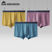 POOH TOMMY underpants 3 PCs modal mens boxer shorts without marks Mid-waist shorts breathable four-corner leggings men