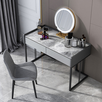 Net red rock board dressing table bedroom light luxury modern simple solid wood High sense small apartment makeup table master bedroom 80cm