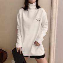 Pregnant women plus velvet base shirt autumn and winter New loose interior long polished high collar warm long sleeve T-shirt top