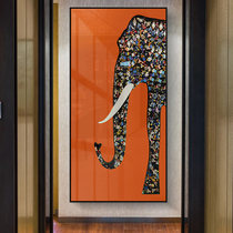 Elephant entrance hall Corridor corridor decorative painting Simple modern lucky living room vertical version of auspicious elephant Ruyi wall painting