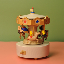 jeancard music box Snoopy wooden rotating music box creative send childrens and women birthday Christmas gifts